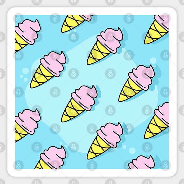 Pastel Ice Cream Cones Sticker by DesignIndex